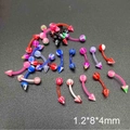 Gros plan de bijoux de piercing en acrylique de 1,2mm, anneaux d'arcade et de nombril - Clous de Sourcil Mixtes à Boule et Pointe (JE0244U)