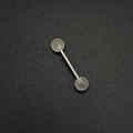 Piercing de langue en acrylique coloré avec haltère en acier inoxydable poli - 1.6*16*5+5mm / Blanc Mat (JE1596I)