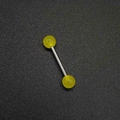 Piercing en acrylique jaune fluo avec tige en acier inoxydable et perles rondes - 1.6*16*5+5mm / Jaune Vif (JE1596N)