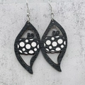 Orecchini a zucca di Halloween in legno con pois neri per feste a tema - Stile Zucca a Pois (JE0988D)