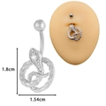 Silver stainless steel snake belly ring featuring AAA zircon stones and 1.8cm pendant size - Silver Snake Style (JE1616C)