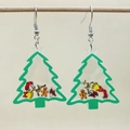 Macro di orecchini ad albero di Natale in acrilico trasparente con ciondoli festivi - Stile Albero di Natale (JE1523B)