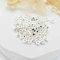 Polished silver hollow triangle beads and spacers for DIY jewelry necklace making - 3mm / Silver