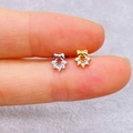 Internal thread bow wreath ear studs with zircon in gold and silver finishes - Bow Wreath Shape (JE1653P)