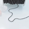 DIY black metal cross chain roll on white spool for jewelry making necklaces and bracelets - 3.0mm / Gunmetal