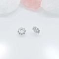 18k gold-plated snowflake rondelle spacer beads with cubic zirconia for DIY jewelry - Double Layer 8mm / White Gold