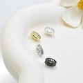 Four colors of sparkling crystal spacer beads for DIY jewelry making on a ceramic tray - Tapered Square Style 10mm / White Gold