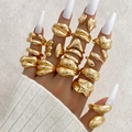 18-piece set of chunky irregular gold-plated open rings with heart and star designs - Style (HS2032-5)