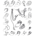 22-piece silver ear cuff set featuring minimalist hollow butterfly and star designs - Silver Large Set (HS2020-2)