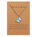 Bohemian blue butterfly pendant necklace on a minimalist brown gift card packaging - Deep Blue Gradient (HS2011-10 Without Card)