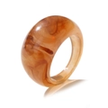 Retro amber resin thick ring with tortoise shell texture and polished finish - Amber Quicksand Pattern (HZS1714-2)