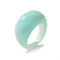 Minimalist light green resin ring with a marble texture and smooth polished finish - Light Green Marble Pattern (HZS1714-5)