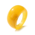 Minimalist translucent yellow resin ring with elegant inner cloud texture - Yellow Translucent Cloud (HZS1714-11)
