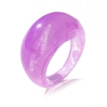 Retro translucent purple resin dome ring with marble texture in minimalist ins style - Purple Translucent Smoke (HZS1714-12)