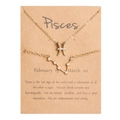 Goldenes Fische Sternzeichen Schmuckset mit Sternbild Kette und Diamant Armband - Fische (HZS1747-3)