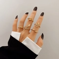 5-piece vintage gold snake and scorpion ring set with punk and gothic design elements - Snake And Scorpion Style (XT-13815) / Five-Piece Set / Antique Silver