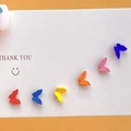 Set of six matte butterfly stud earrings in vibrant colors on a white display card - Colorful Matte Butterfly Collection (HS0034-28)
