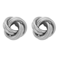Silberne Ohrstecker im modernen Knoten-Design mit polierter, geflochtener Kugelform - Silber Knoten Stil (HS0038-7)
