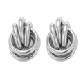 Elegante mehrlagige silberne Creolen mit hochglanzpolierter Spiegeloberfläche - Silber Multi-Layer Verflochtener Stil (HS0038-9)