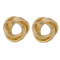 Auffällige große vergoldete Creolen mit funkelnden Strasssteinen für Damen Mode-Schmuck - Gold Kreis Knoten Stil (HS0038-23)