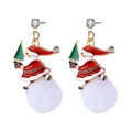 Orecchini natalizi con Babbo Natale, albero verde e pompon bianco morbido e festivo - Stile Babbo Natale (HS400-12)