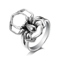 Vintage gothic spin open ring met gedetailleerde poten in antiek zilveren afwerking - 3D Spinnenvorm (HZS2368-29)