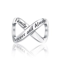 Macro detail of infinity charm engraved with Family and Forever and Always text - Infinity Family (CUT955)