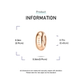 Detailed size chart of rose gold S925 sterling silver charm bead with dimensions - Polished Rose Gold Spacer (CUT1139-B)