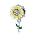 Detail view of sunflower charm with yellow gradient petals and green leaf accents - Sunflower Vine (CCT378)