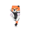 Silberner Pandabär-Anhänger mit Emaille-Details für DIY-Armbänder und Halsketten Schmuck - Roter Panda (CCT699)