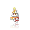 925 silver Christmas tree bead charm with colorful enamel ornaments and star topper - Christmas Tree with Hat Style (CCT977)