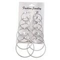 Set of six pairs of silver-plated hoop earrings in graduated sizes on display card - Silver Multi-Size Set (HS1732-9)