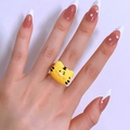 Creative yellow resin tiger ring with black stripes for women's cute animal accessory - Yellow Tiger Style (HS500-3)