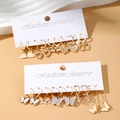 Golden butterfly and heart earring set with acrylic butterfly charms and stud earrings - Gold Butterfly Heart Mixed Collection (HS1589-9)
