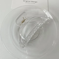 Minimalist clear acrylic hair claw clip with golden metal spring in crescent shape - Transparent (HS922-2)