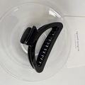 Elegant glossy black acrylic large hair claw clip in a minimalist hollowed fan shape - Black (HS922-5)