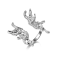 Anillo abierto de mariposa líquida plateada con estética cyberpunk y acabado de espejo - Alas de Metal Líquido (HS924-18)