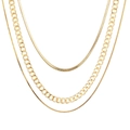 Dreilagiges Schlangen- und Panzerketten-Halsketten-Set mit hochwertigem Gold-Finish - Gold Multi-Stil Kette Dreilagig Stil (HS968-21)