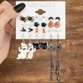 Set di 12 paia di orecchini di Halloween con zucca, fantasma e ragno spaventosi - HS1093-8
