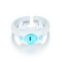 Schattige witte monsterring, verstelbaar, met blauwe ogen en emaille afwerking - Wit Monster met Grote Ogen Stijl (HS1263-7)