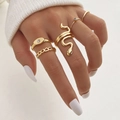 Boheemse gouden ringenset met slangenontwerp en strass hartstijlen voor damesmode - Goud (HS1304-20)