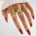 23-delige gouden ringenset met vlinderbedels, schakelkettingen en zirkonia details - Goud (HS1304-35)