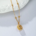 Gouden kralenketting met een natuurlijke schelphanger en gedetailleerde spiraaltextuur - Beige Spiraal Wulk Stijl (HS1491-2)