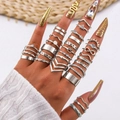 30pcs silver geometric gothic rings set for women featuring stackable fashion designs - Silver Multi-piece Set (HS1488-1)