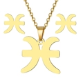 Set gioielli Pesci dorati con collana con ciondolo lucido e orecchini coordinati - Oro-Pesci (2.19-3.20)