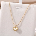Elegante collana con ciondolo a cuore in oro e madreperla luccicante per donne raffinata - Stile Intrecciato Cuore Madreperla Dorato (BXG037-14)
