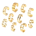10-piece gold minimalist star and moon open toe ring set for beach foot jewelry - Star Moon Butterfly Heart Geometric Gold Style (HS1526-5)