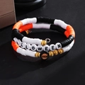 Pulsera de Halloween con cuentas heishi y letras de BOO y HALLOWEEN en capas - Estilo Halloween de Arcilla Polimérica (HS1540-1)