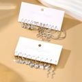 Silver earring set with butterfly star heart pendants and Love charms on display card - Silver Butterfly Star Collection (HS1589-11)