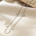 Collana a sfere argentate con ciondoli metallici D, R, I e stella dalla finitura lucida - Stile Stella Lettera DRI Argentato (BXG037-19)